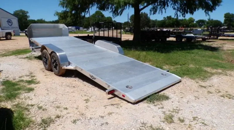 Car trailer that lifts and has anchor